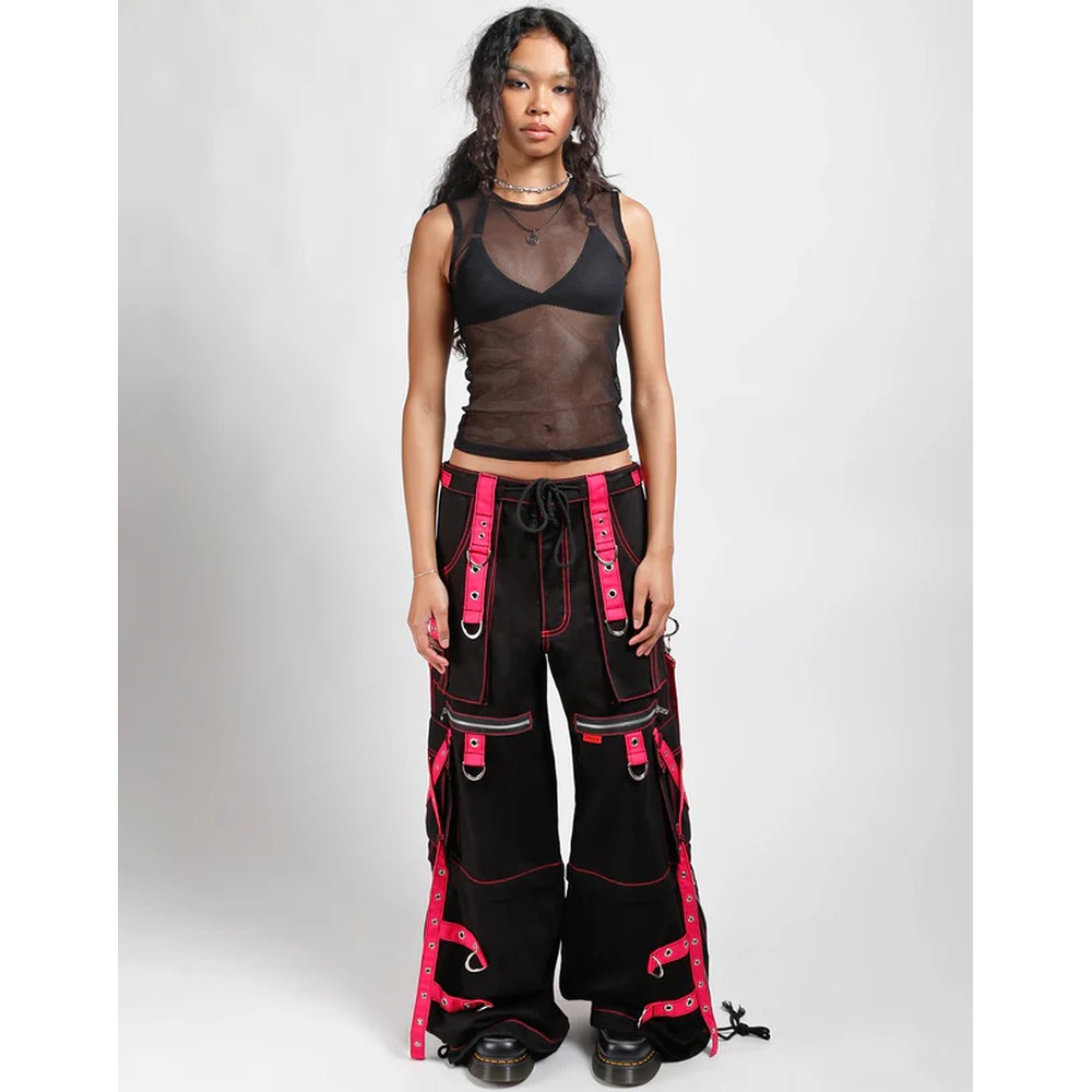 Tripp NYC - XStrap Wijde broek - Zwart/Roze